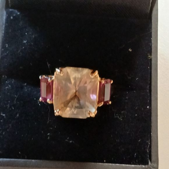 🌟14k Yellow Gold Beryl & Pink Tourmaline Ring🌟 - Picture 2 of 16